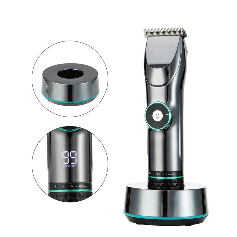 Professional Adjustable Hair Clipper Trimmer for Men - Electric Beard & Hair Cutting Kit with Fading, Blending & Precision Finishing | Home Barbering & Personal Grooming Tool (Color: KIT)