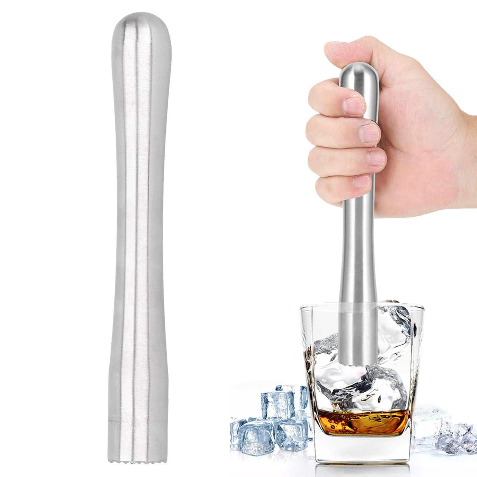 Yosoo Stainless Steel Ice Crushing Hammer & Muddler - Professional Cocktail Mixer for Bartenders, DIY Bar Tool & Kitchen Accessory - Perfect for Mojitos, Mint Juleps & Home Bar Cocktail Making
