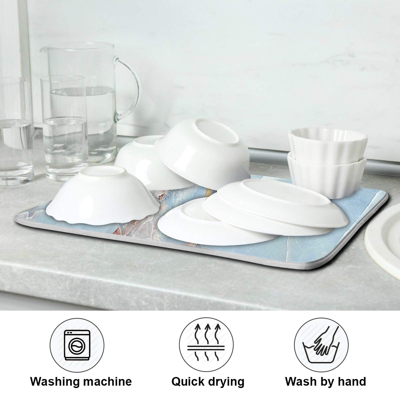 Premium Absorbent Dish Drying Mat - 16