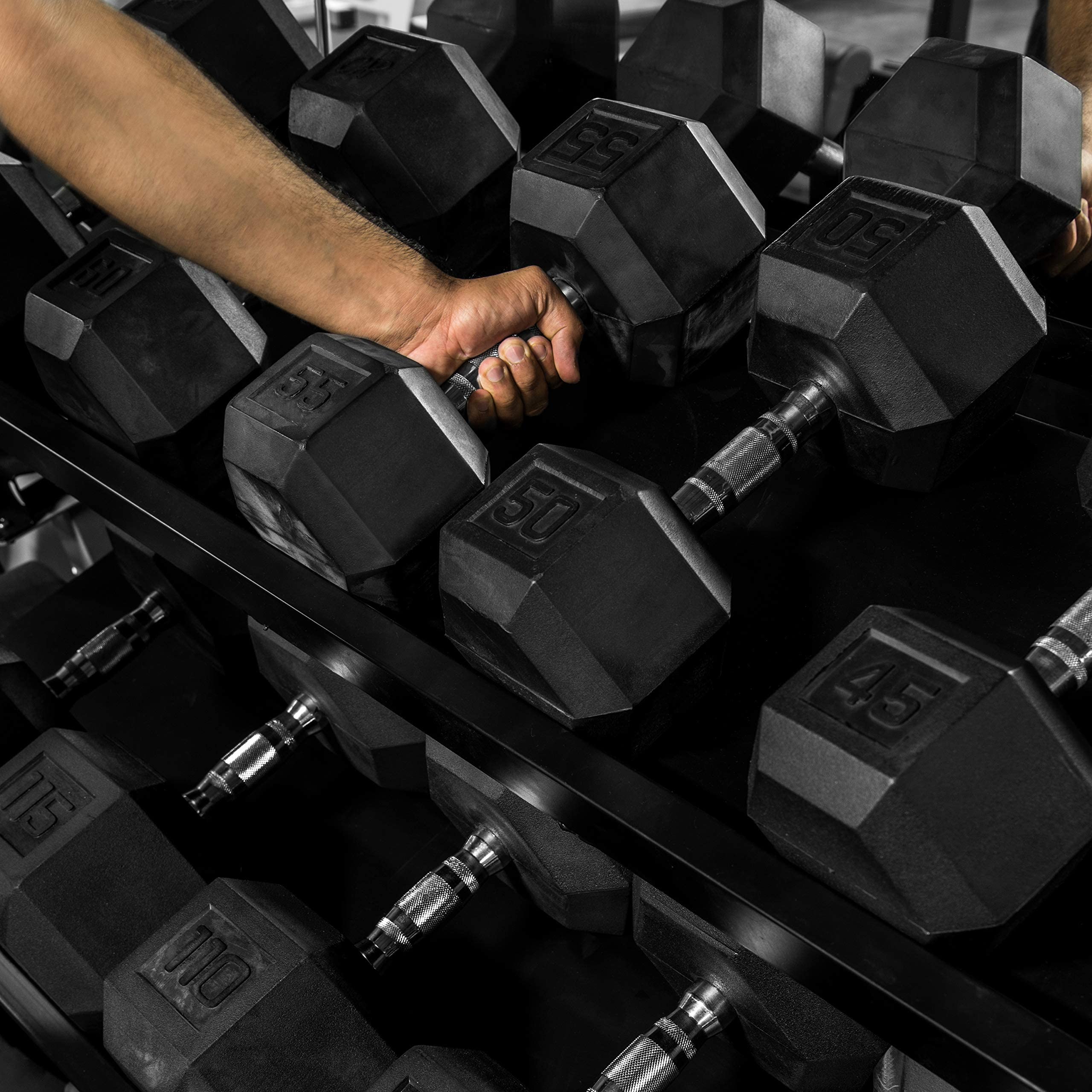 Rubber Coated Hex Dumbbells - Solid Steel Cast Iron Weights for Strength Training, Muscle Toning & Full Body Workout | Home Gym Equipment for Men & Women | Perfect for CrossFit, HIIT & Weightlifting at Home or Commercial Gyms
