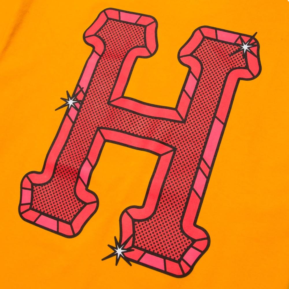 HUF Amazing H Short Sleeve T-Shirt in Gold - Stylish Streetwear for Men & Women | Perfect for Casual Outfits, Skateboarding, and Urban Fashion