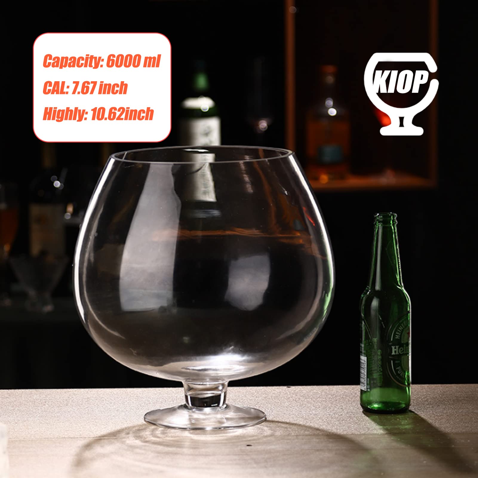 Premium Oversized 6000ml Crystal Margarita Glasses - Large Brandy & Beer Drinking Glasses for Bar, Birthday Parties, Anniversary Celebrations - Perfect for Cocktails, Wine & Surprise Drinkware Gifts