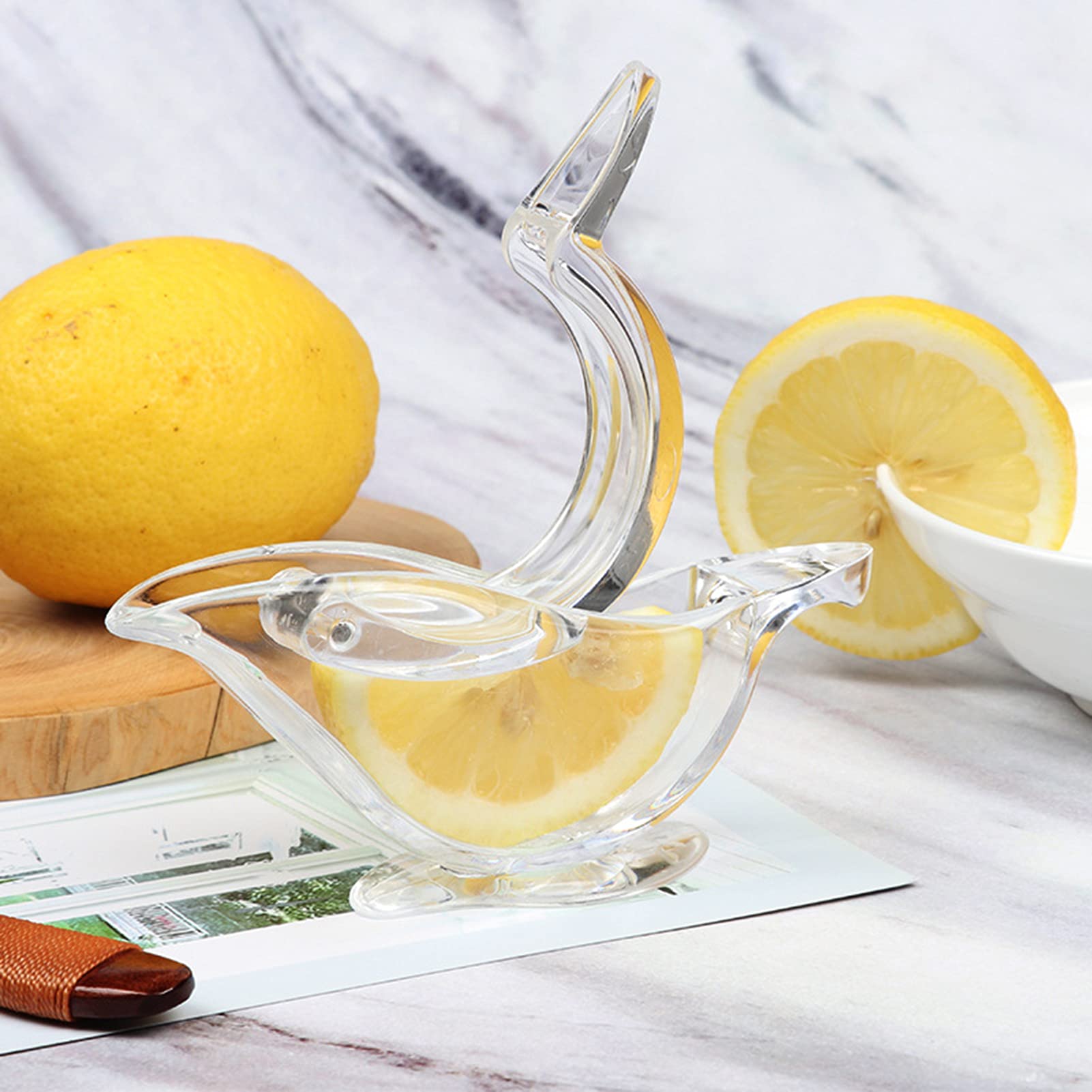 Manual Fruit Juicer - Acrylic Transparent Hand Press Juicer for Lemon, Orange & Citrus Fruits | Kitchen Essential for Fresh Juice, Cocktails & Healthy Drinks