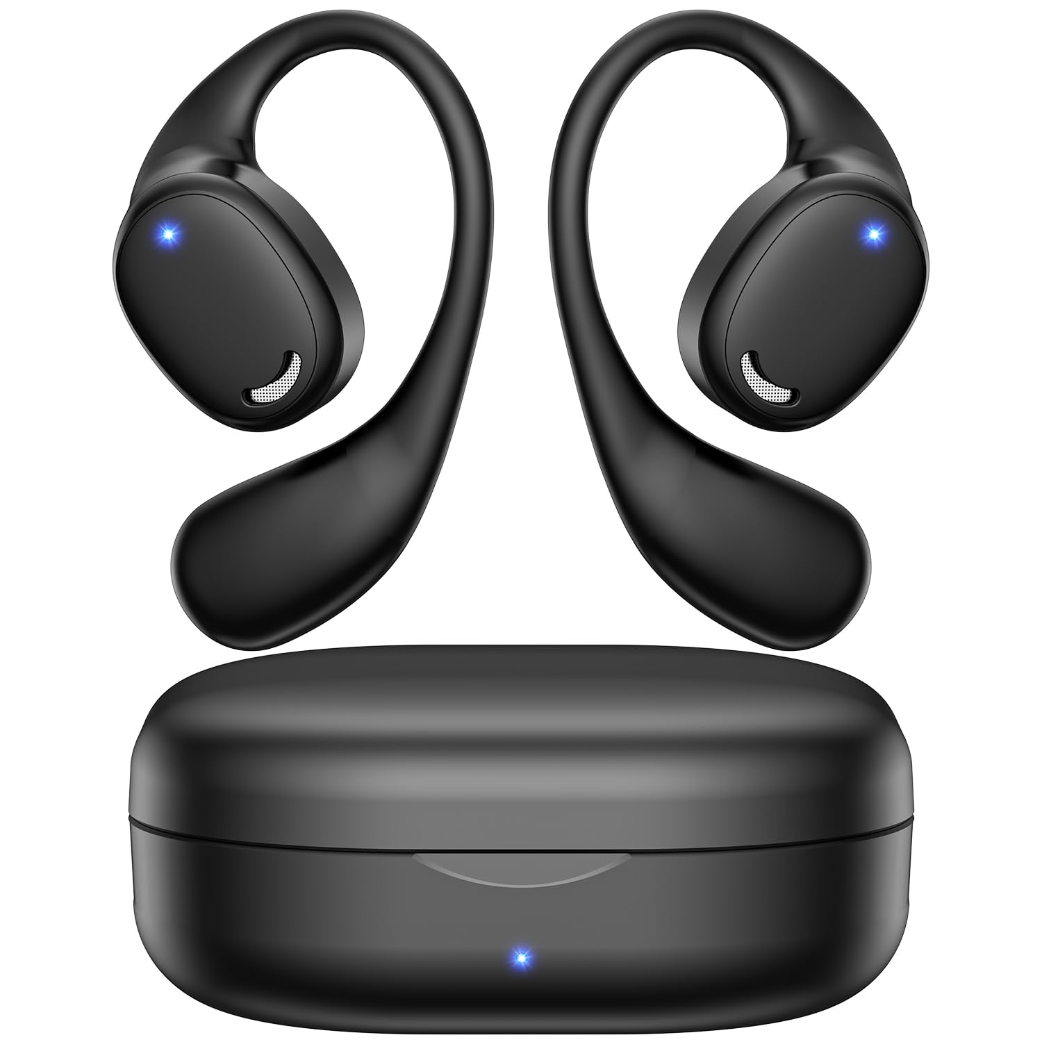Airflow Pro Open Ear Bluetooth 5.3 Wireless Earbuds - Sweatproof Running Headphones with Immersive Bass for Jogging, Cycling & Outdoor Sports (Black) | Perfect for Gym, Workouts & Active Lifestyle