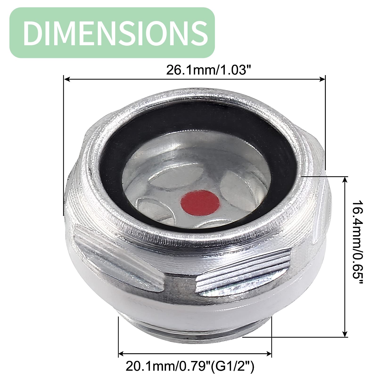 4Pcs Aluminum Alloy Hex Oil Sight Glass G1/2