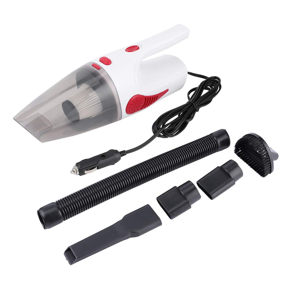 ZJchao 120W High-Power Wet Dry Car Vacuum Cleaner | Portable Dual-Use Handheld Vacuum for Cars, Home, Pet Hair | Ideal for Cleaning Car Interiors, Sofas, Keyboards & Bedding (White)