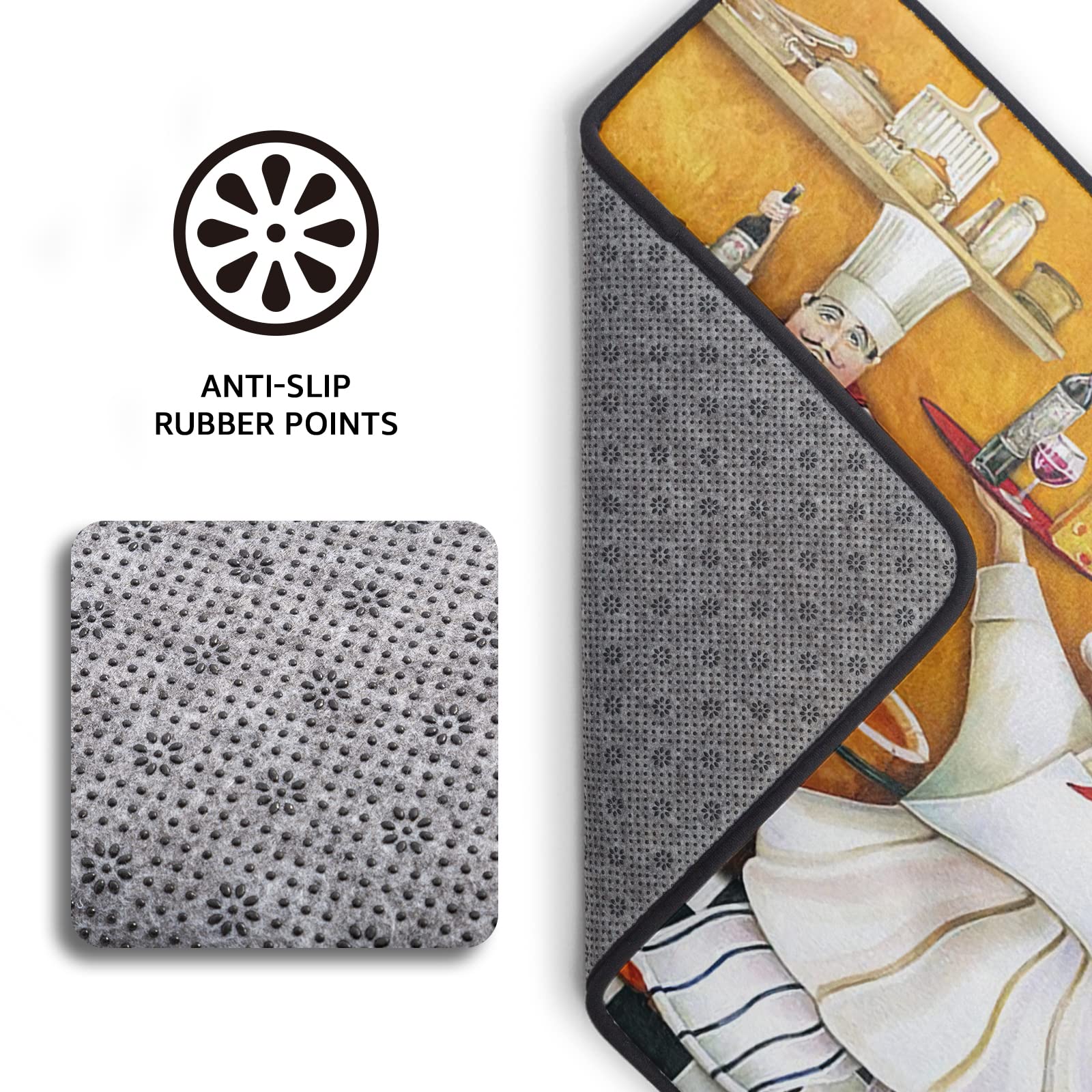 Premium Non-Slip Kitchen Rugs - Anti Fatigue Cushioned Chef Mats for Sink & Bathroom, Washable 39