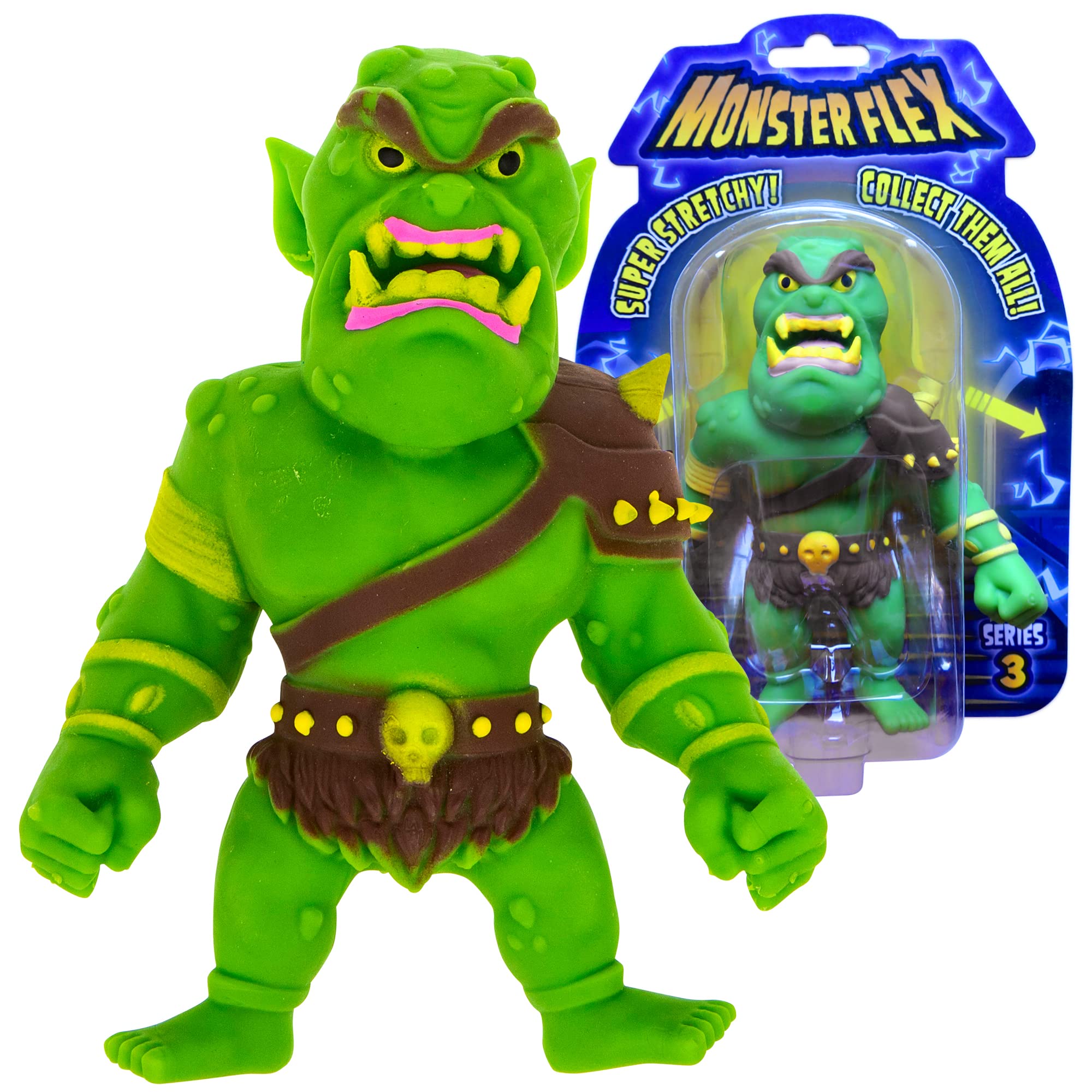 Monster Flex Stretchy Toys for Kids - 14 Unique Spooky Stretch Monsters Sensory Fidget Stress Relief Toys for Boys and Girls - Perfect for Birthday Gifts, Party Favors and Classroom Rewards - Series 3 (Ogre) - Great for Anxiety Relief, Focus Improvement and Fun Playtime Activities