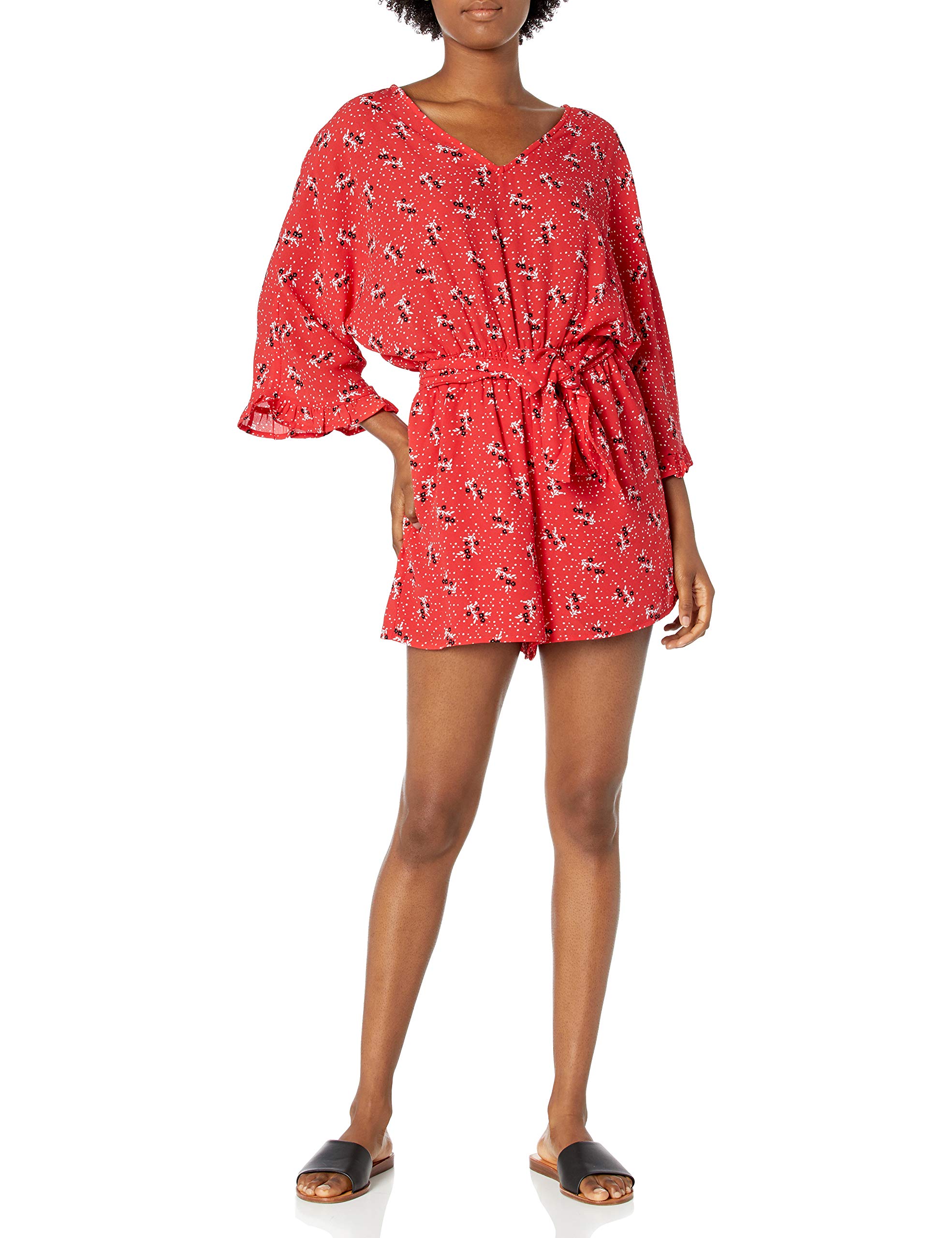 Women's Printed Dolman Romper - Casual & Comfortable for Summer Outings