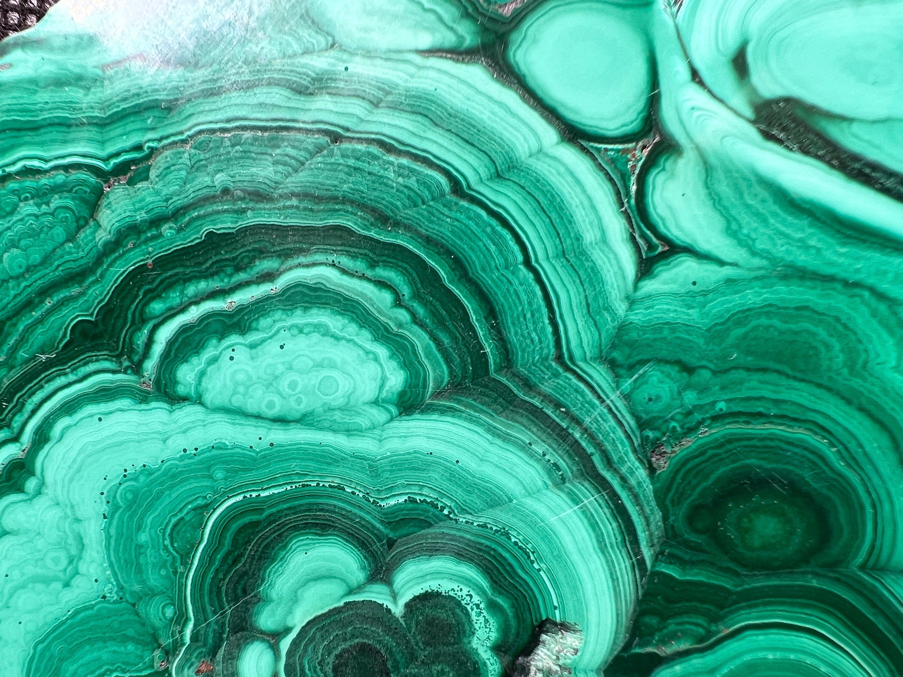 Premium MALACHITE Crystal Slab - Natural Green Malachite Stone for Jewelry Making, Unique Handcrafted Gifts, Home & Office Decor (50427) | Perfect for Meditation Spaces, Healing Crystals Collection & Luxury Interior Design