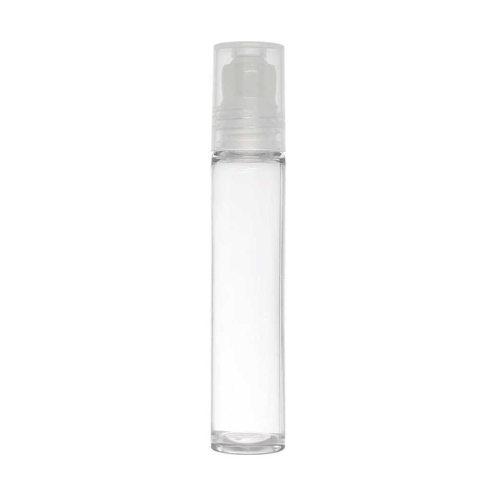 M.C. PIPWALA 10ml Clear Plastic Roll On Bottles with Transparent Cap - Essential Oils, Perfume & Aromatherapy Dispenser for Travel & Home Use