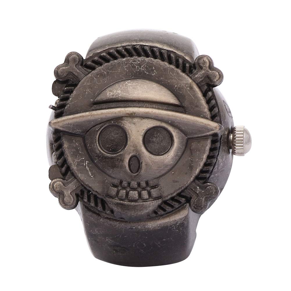 Unisex Flip-Up Finger Ring Watch - Black Ancient for Students & Professionals
