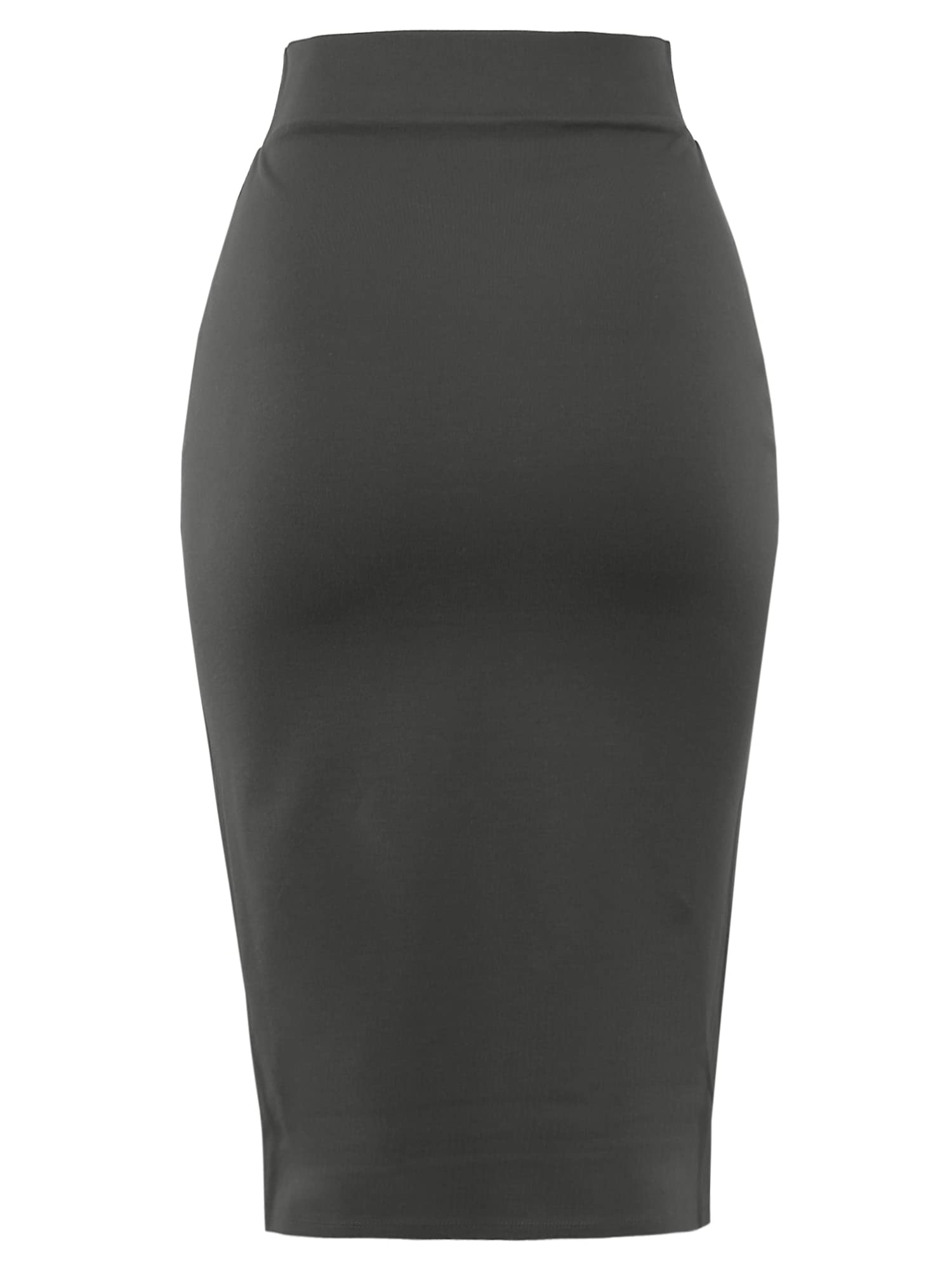 Women's Casual Classic Ponte Knee-Length Pencil Skirt - Comfortable Stretch Office Work Skirt for Business, Travel & Everyday Wear