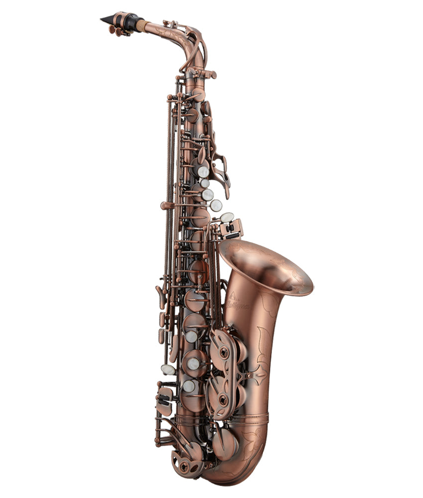 Antigua Winds PowerBell AS4248 Eb Alto Saxophone - Vintage Copper Finish - Professional Brass Instrument for Jazz, Blues & Concert Band Performances