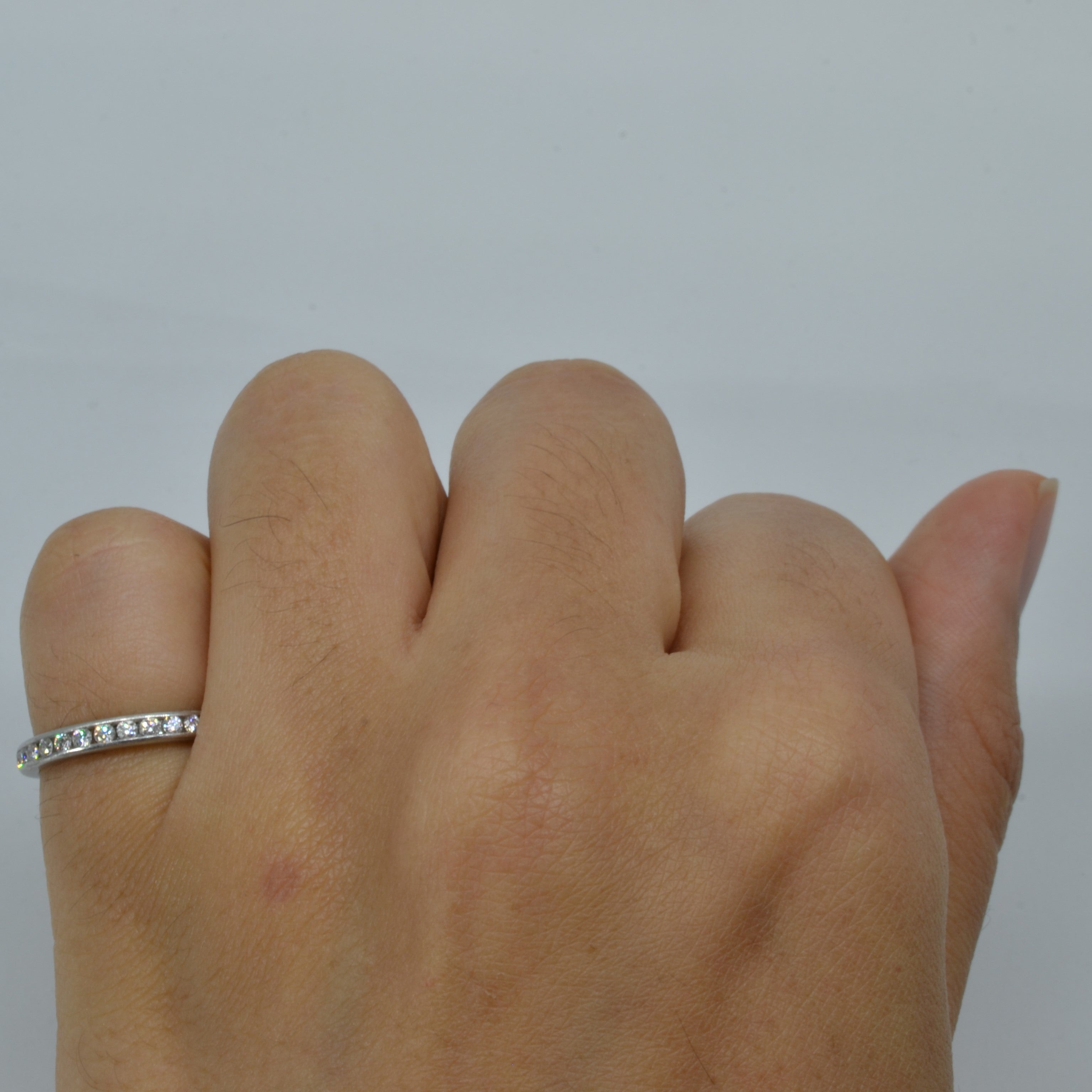Channel Diamond Semi Eternity Band Ring - 0.20ctw Round Cut Diamond Wedding Band for Women - Size 3.5 - Perfect for Anniversary, Engagement, or Everyday Elegant Jewelry Gift