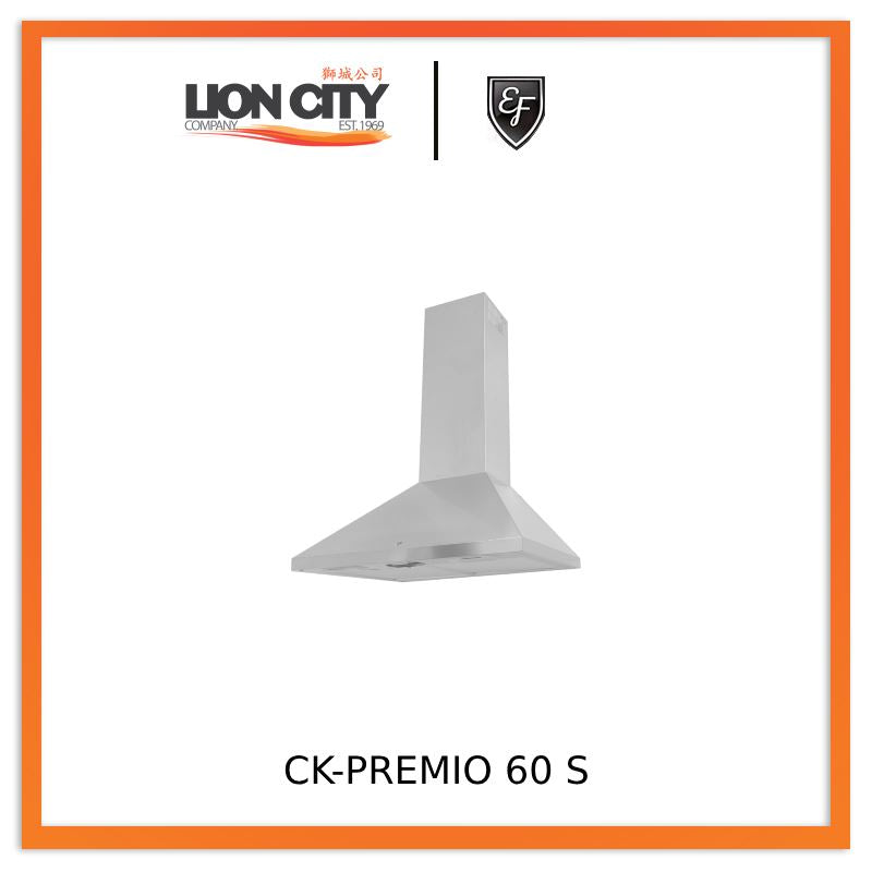EF CK Premio 60 S Stainless Steel Chimney Cooker Hood - Powerful 600 CFM Kitchen Exhaust Fan with LED Lights - Perfect for Modern Home Kitchens & Open Concept Living Spaces