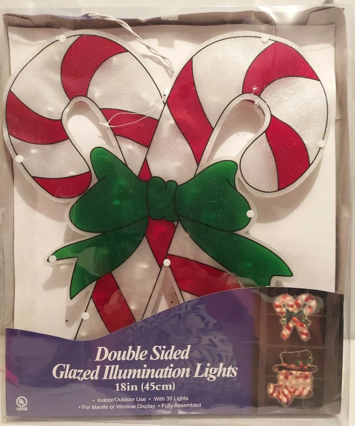 18-Piece Glazed Double Candy Cane Window Plaque Set - Christmas Holiday Decor for Home, Office & Storefront - Perfect for Winter Decorations & Festive Gift Giving