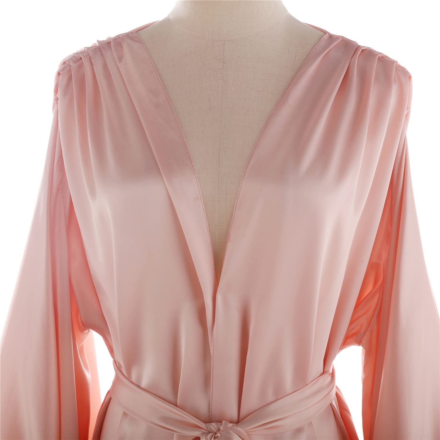 Elegant Women's Feather Trim Bridal Robe - Vintage Hollywood Style Silk Kimono - Maternity & Boudoir Photoshoot Robe - Luxurious Bathrobe & Sexy Lingerie - Perfect for Wedding Morning, Bridal Shower, Maternity Photos & Romantic Getaways