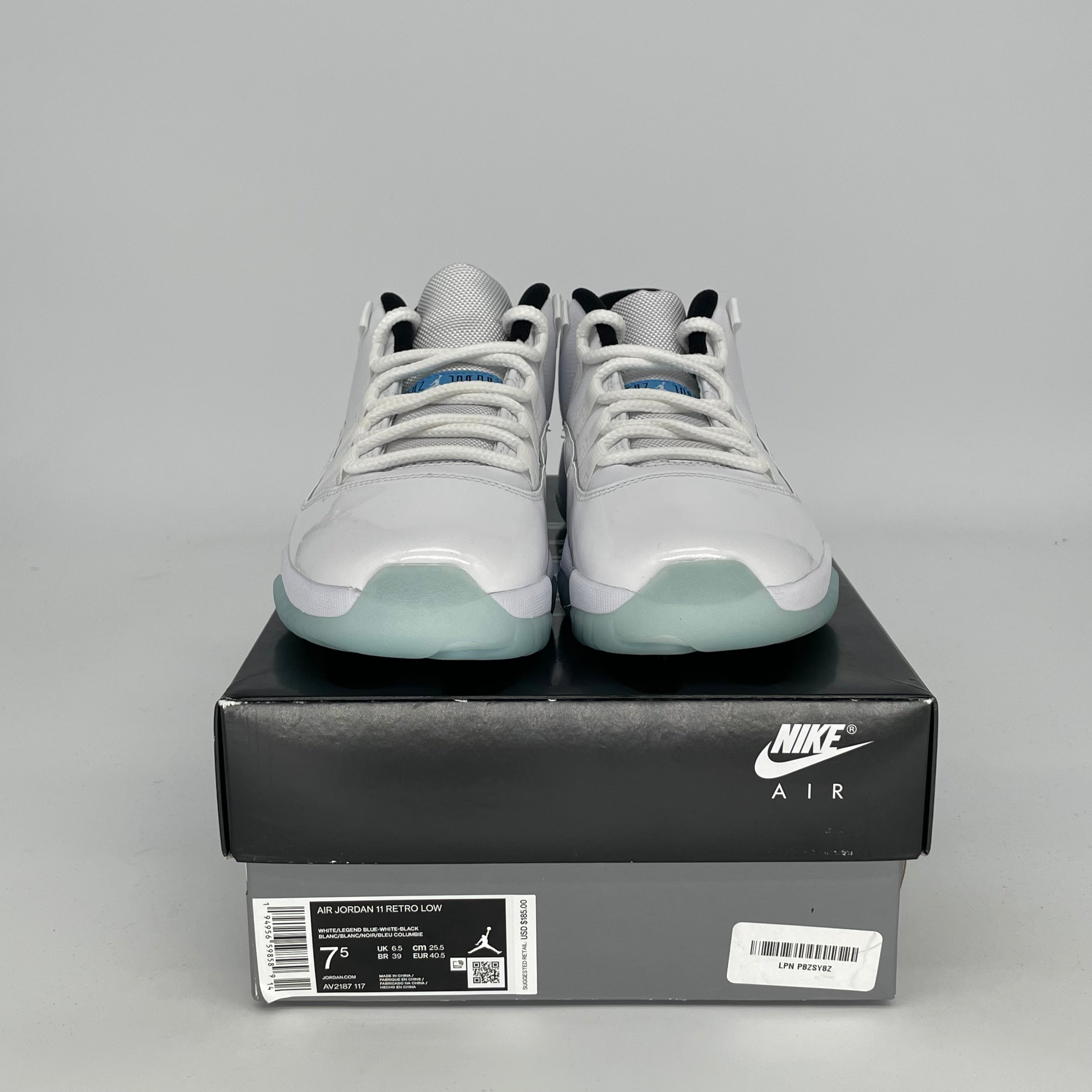 AIR JORDAN 11 LOW LEGEND BLUE Sneakers - Men's Size 7.5 / Women's Size 9W (AV2187-117) - Retro Basketball Shoes for Casual Wear & Street Fashion