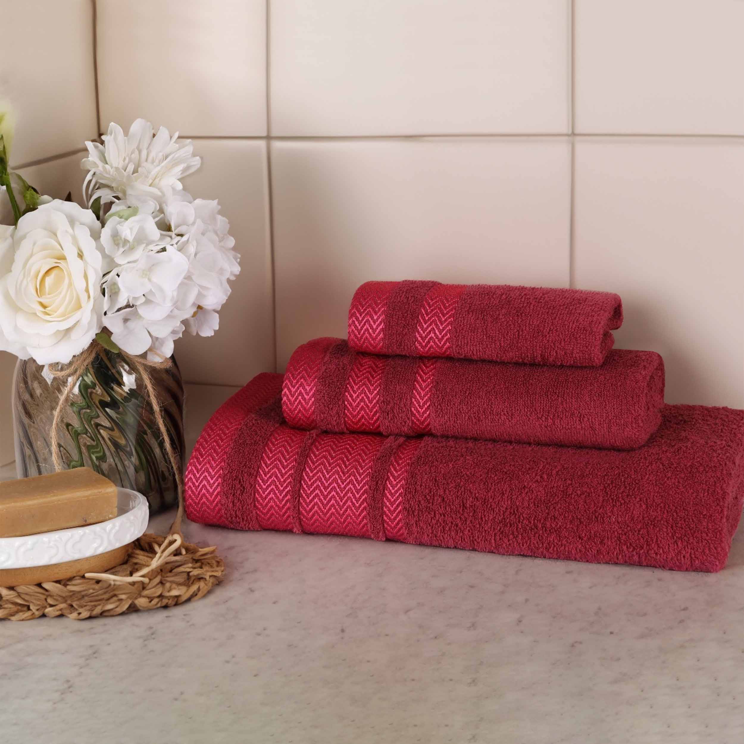 Premium Hays Cotton Medium Weight 3-Piece Bath Towel Set - Soft & Absorbent for Spa, Gym, and Home Use