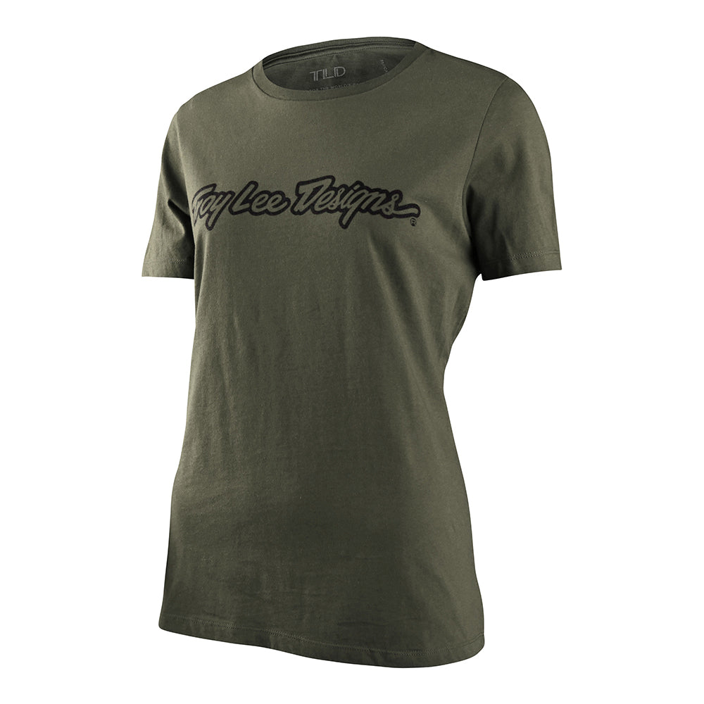 Women's Short Sleeve T-Shirt - Signature Military Green Cotton Tee | Casual Wear, Street Style & Everyday Outfits