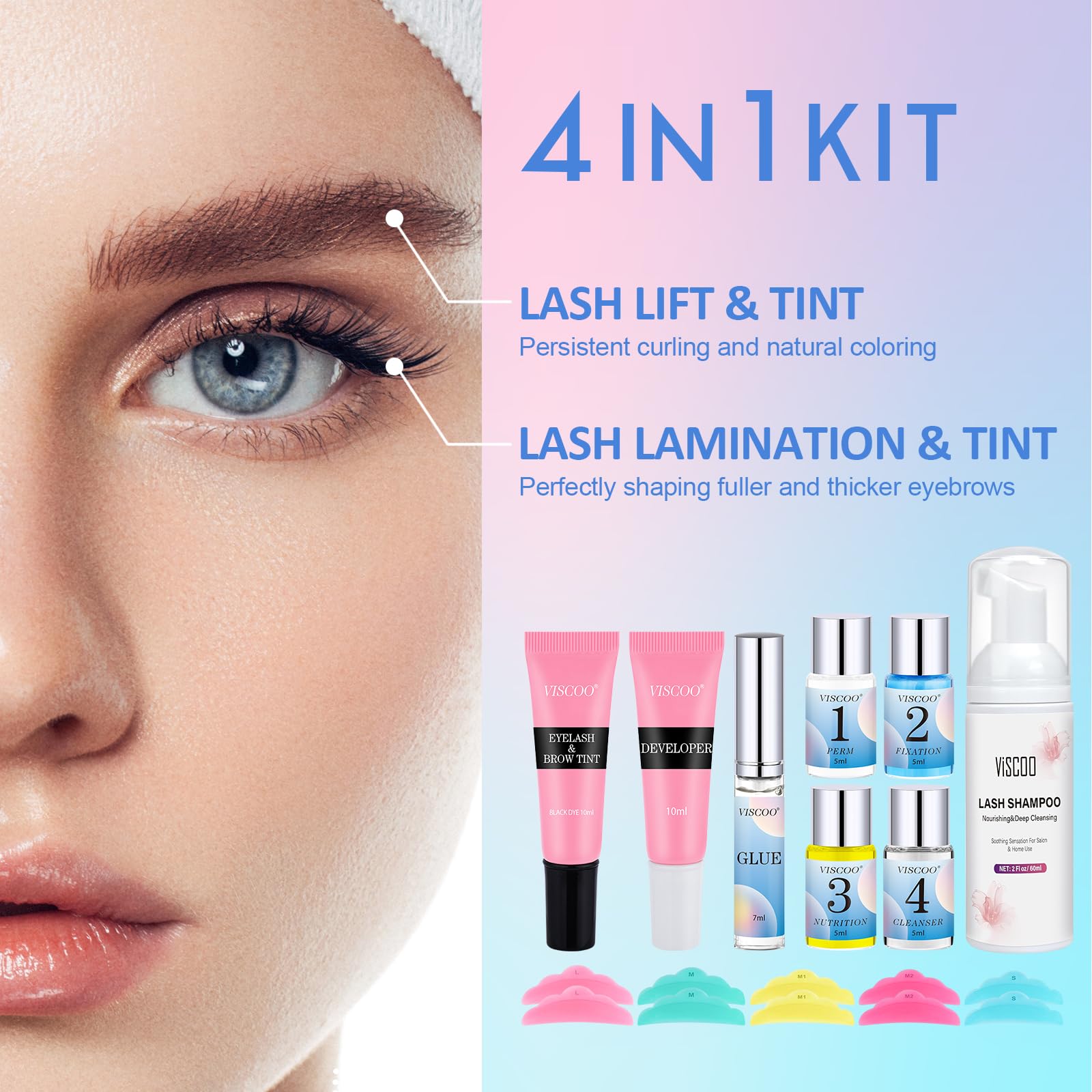 Professional Lash Lift & Brow Lamination Kit - Black Eyelash Perm Set for Beginners & Experts | Safe, Effective DIY Eyelash Enhancement Kit for Home Use & Salon Treatments | Perfect for Natural Lash Boosting & Styling