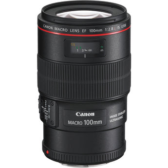 Canon EF 100mm f/2.8L Macro IS USM Lens for DSLR Cameras - Professional Macro Photography, Portraits & Product Shots - USA Version
