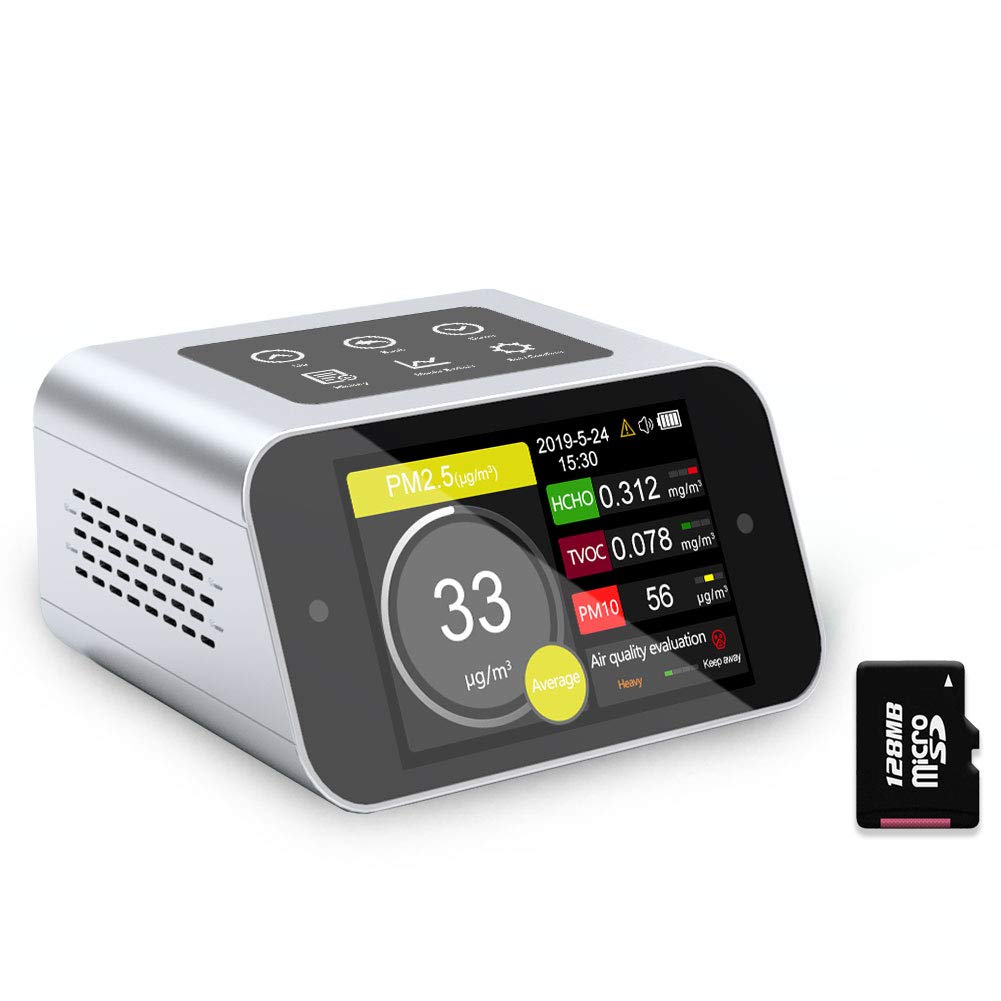 **A16 Indoor Air Quality Monitor - PM2.5, PM10, PM1, TVOC, HCHO Formaldehyde Detector - Home & Office Air Pollution Tester for Health & Safety**    *(Use Cases: Ideal for homes, offices, nurseries, and gyms to monitor air pollution and improve indoor air quality.)*