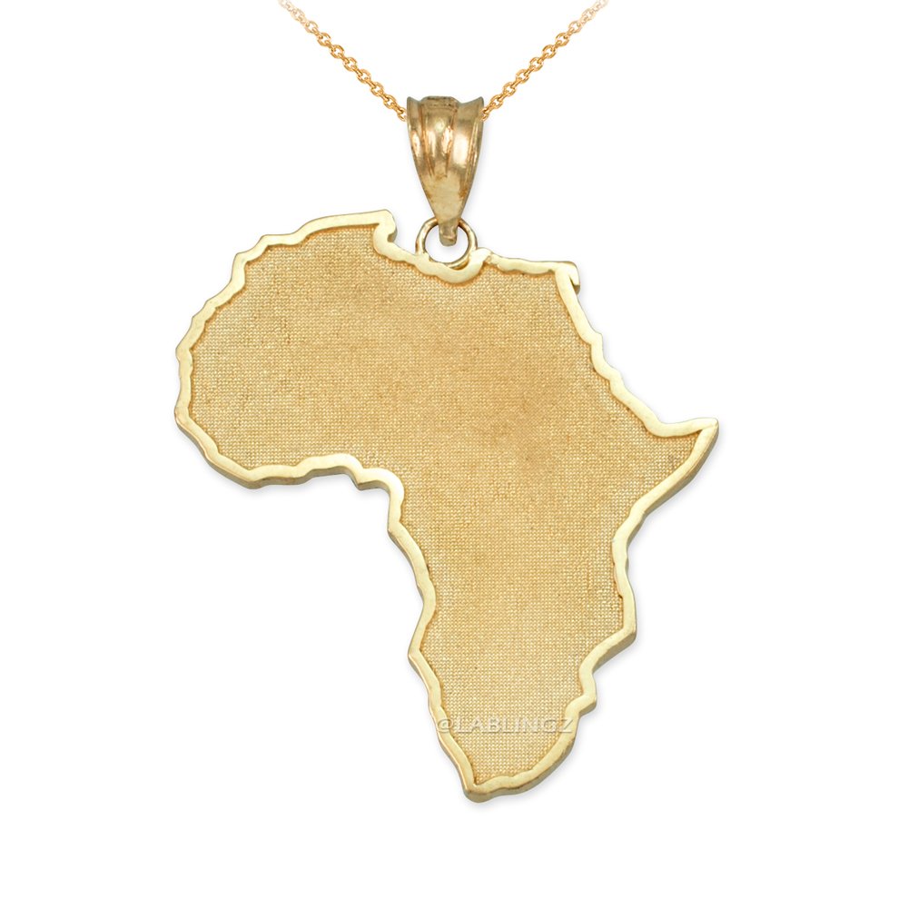 10K Yellow Gold Africa Map Pendant Necklace for Women - Elegant African Continent Jewelry Gift for Travel Lovers & Geography Enthusiasts - Perfect for Birthdays, Anniversaries & Cultural Celebrations