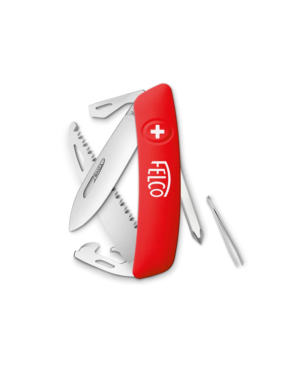 Felco F 506 Swiss Army Knife - Red & Silver Multi-Tool for Camping, Hiking, and Outdoor Adventures