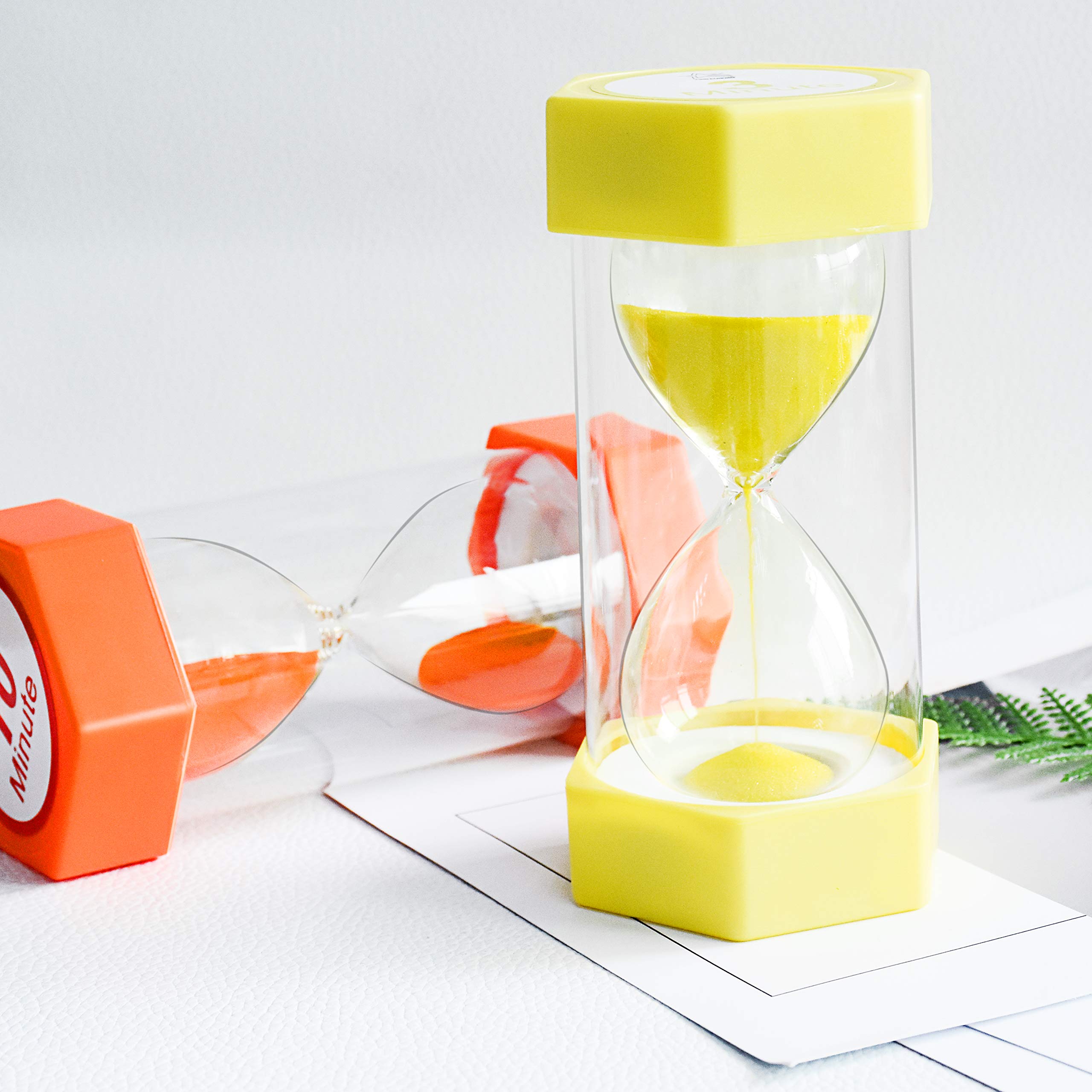 XINBAOHONG 3 & 10 Minute Sand Timer Hourglass - Colorful Classroom Timer for Kids, Games, Cooking, Meetings & Productivity - Pack of 2 (4.7