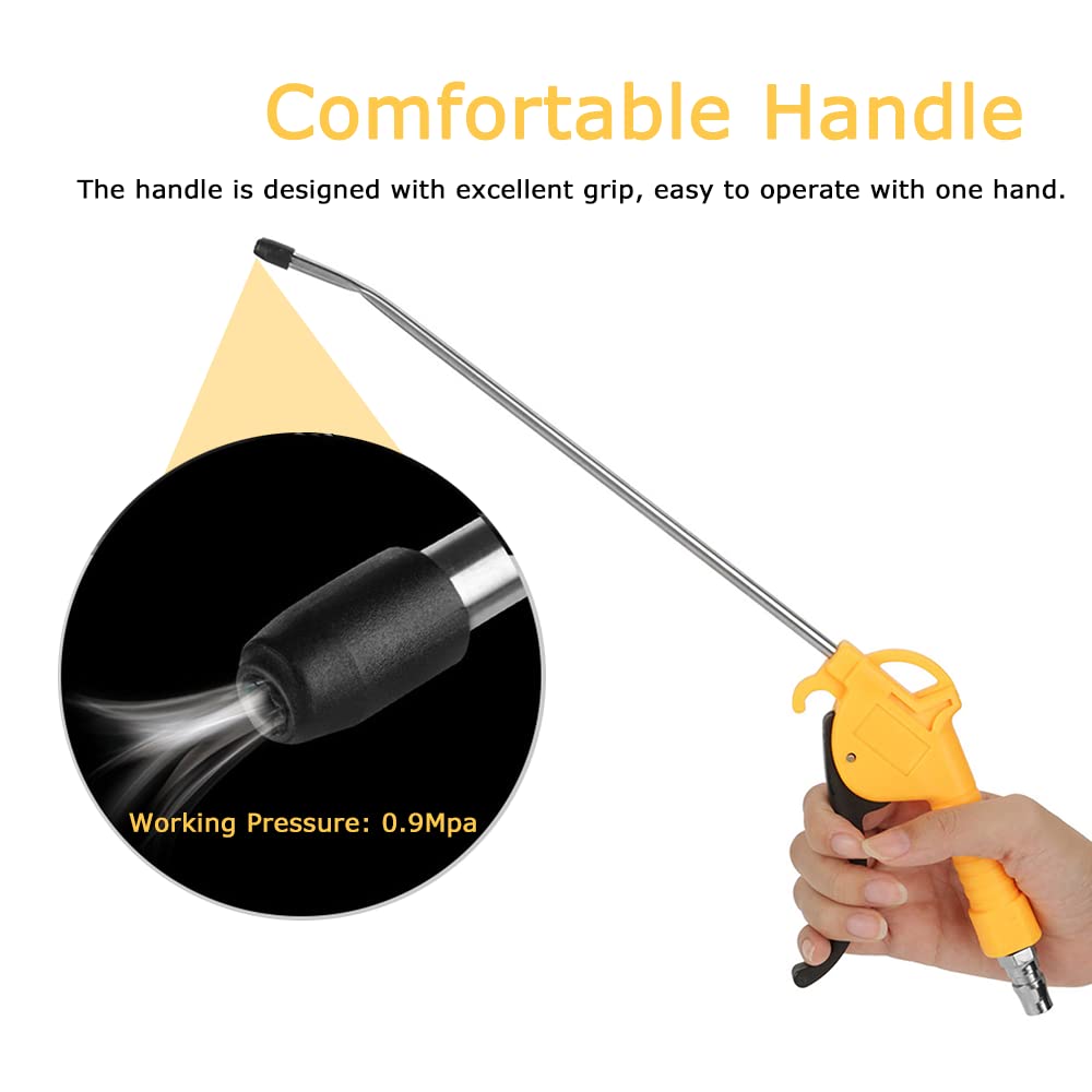 Watris Veiyi High Volume Air Blow Gun - 10 Inch Aluminum Alloy Nozzle for Dust Cleaning, Pneumatic Air Compressor Accessories | Ideal for Workshop, Garage, DIY Projects & Industrial Cleaning