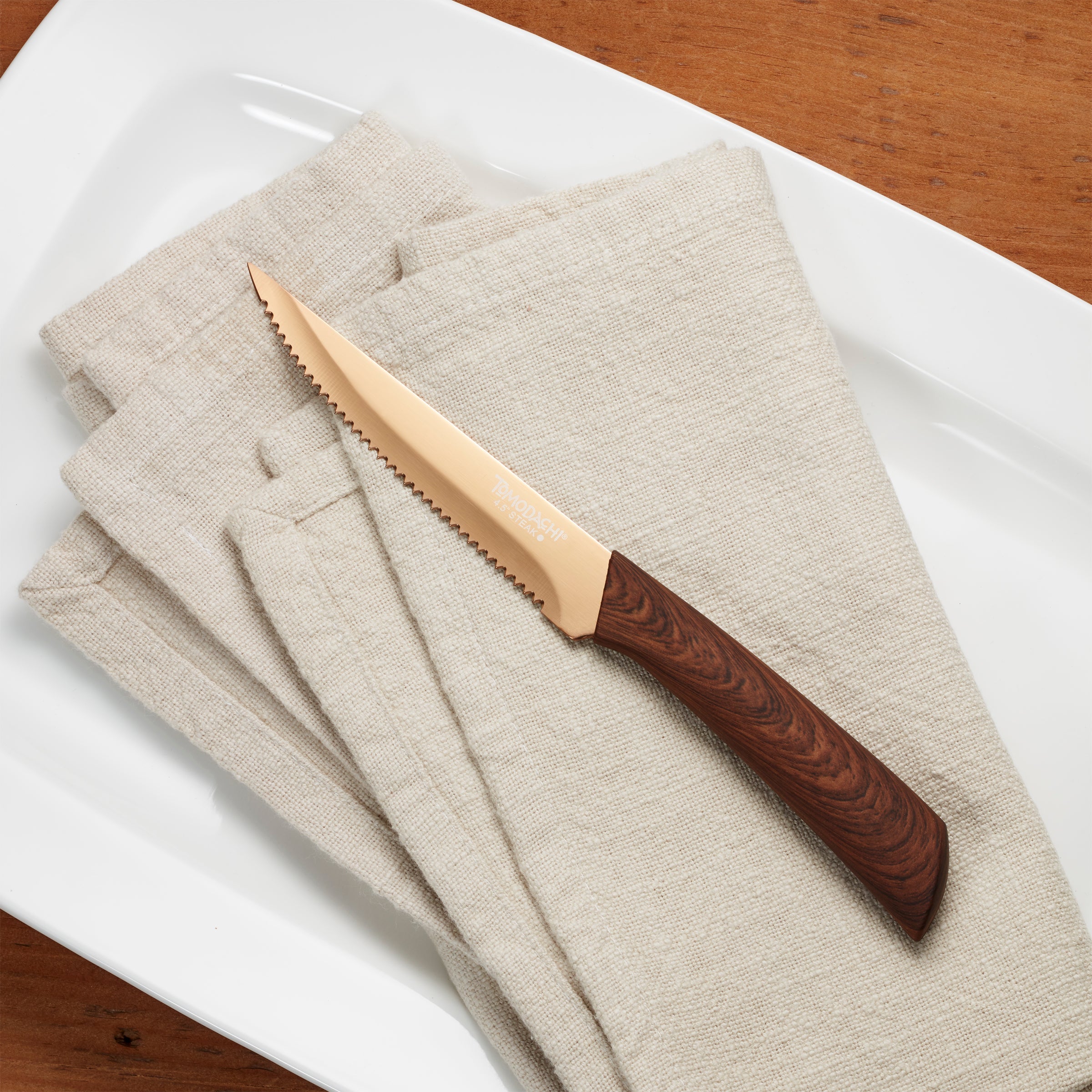 Premium Raintree Steak Knives Set of 4 - High-Quality Stainless Steel Serrated Blades for Perfect Steak Cutting - Ideal for Dinner Parties, BBQs, and Home Kitchens