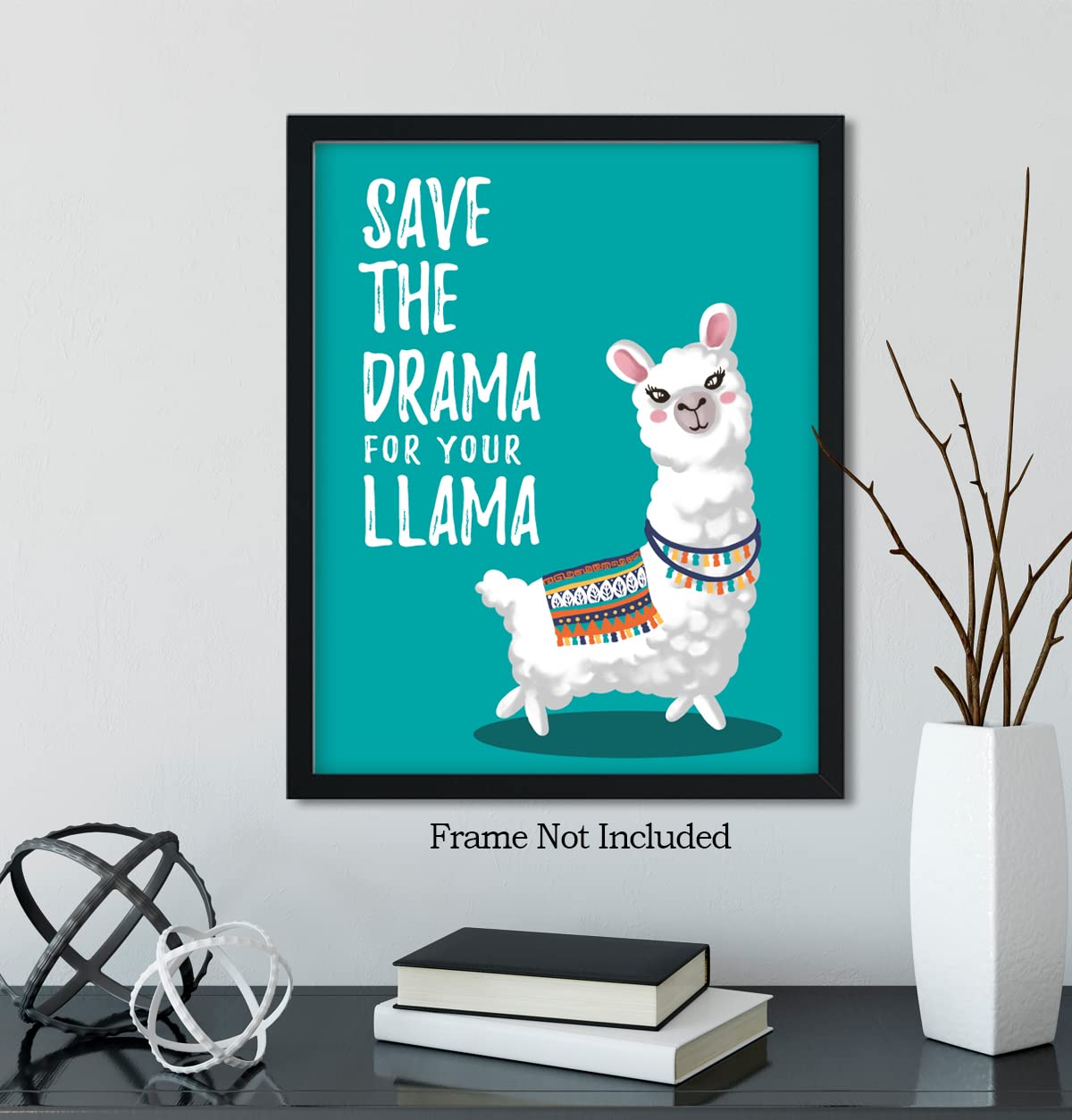 Llama Wall Art Print - Whimsical Boho Decor for Kids Bedroom, Nursery & Farmhouse - 11x14 Unframed - Perfect Gift for Girls & Llama Lovers - Ideal for Home Decor, Birthday Presents & Wall Accents
