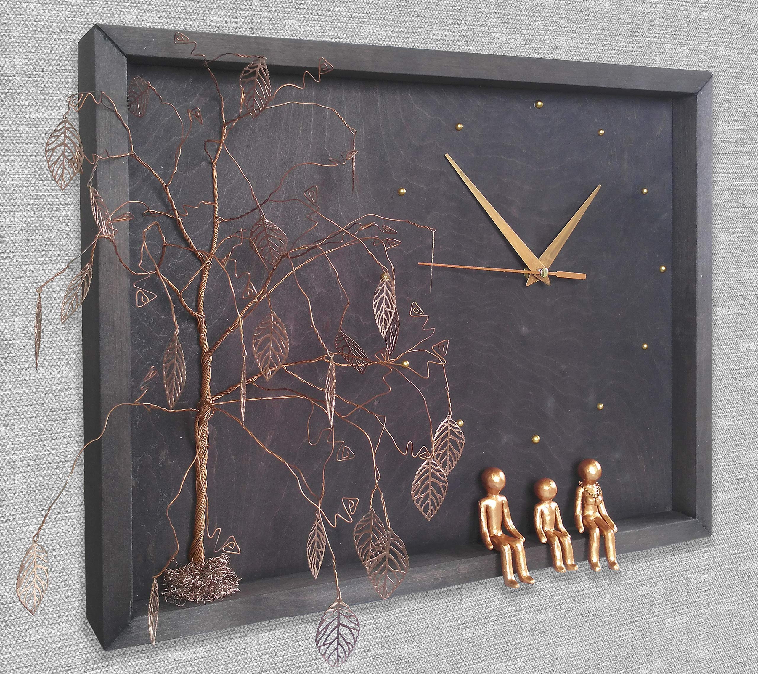 8th 19th 21st Bronze Anniversary Wall Clock - Personalized Wedding Gift for Wife, Husband, Parents & Grandparents - Custom Metal Family Tree Keepsake - Perfect for Home Decor & Special Occasions