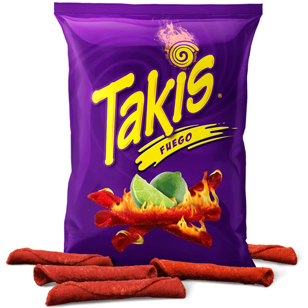 3 Pack Barcel Takis Fuego Hot Chili Pepper & Lime Tortilla Chips - Spicy Snacks 3.2oz | Crunchy Party Food, Movie Night Treats & Game Day Snacks