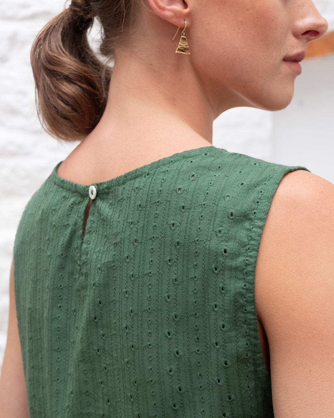 Elaine Cotton Day Dress for Women - Soft & Comfortable Forest Green Summer Dress | Perfect for Casual Outings, Brunch, and Beach Vacations