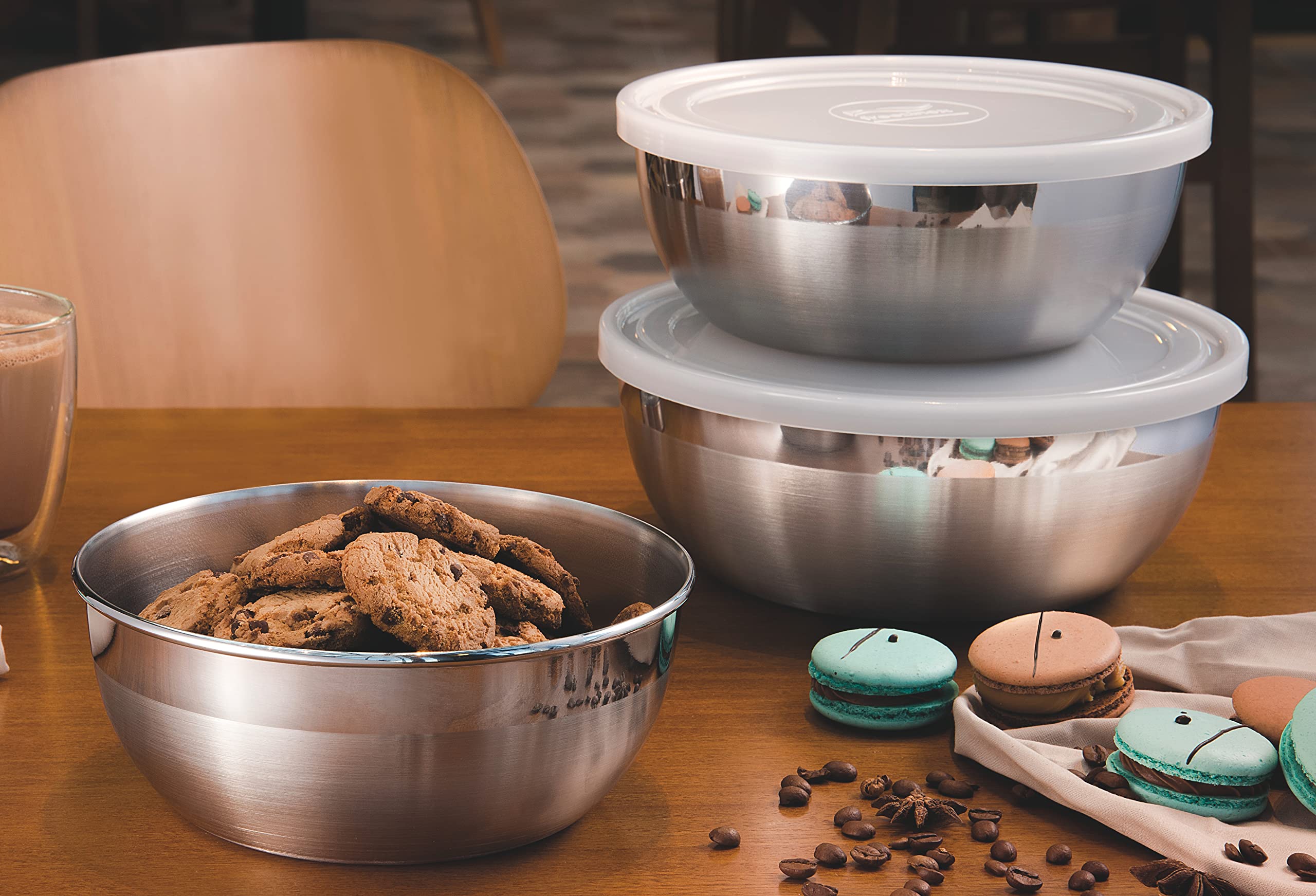 Tramontina Stainless Steel Mixing Bowl with Lid - 18cm Diameter, 1.6L Capacity, Dishwasher Safe - Perfect for Baking, Meal Prep & Kitchen Organization
