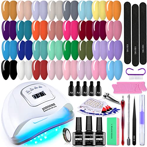JODSONE 32 Colors Gel Nail Polish Kit with UV Light - Soak Off Nail Gel Polish Set for Manicure, Nail Art & Salon - DIY Home Nail Care Kit for Professional & At-Home Use