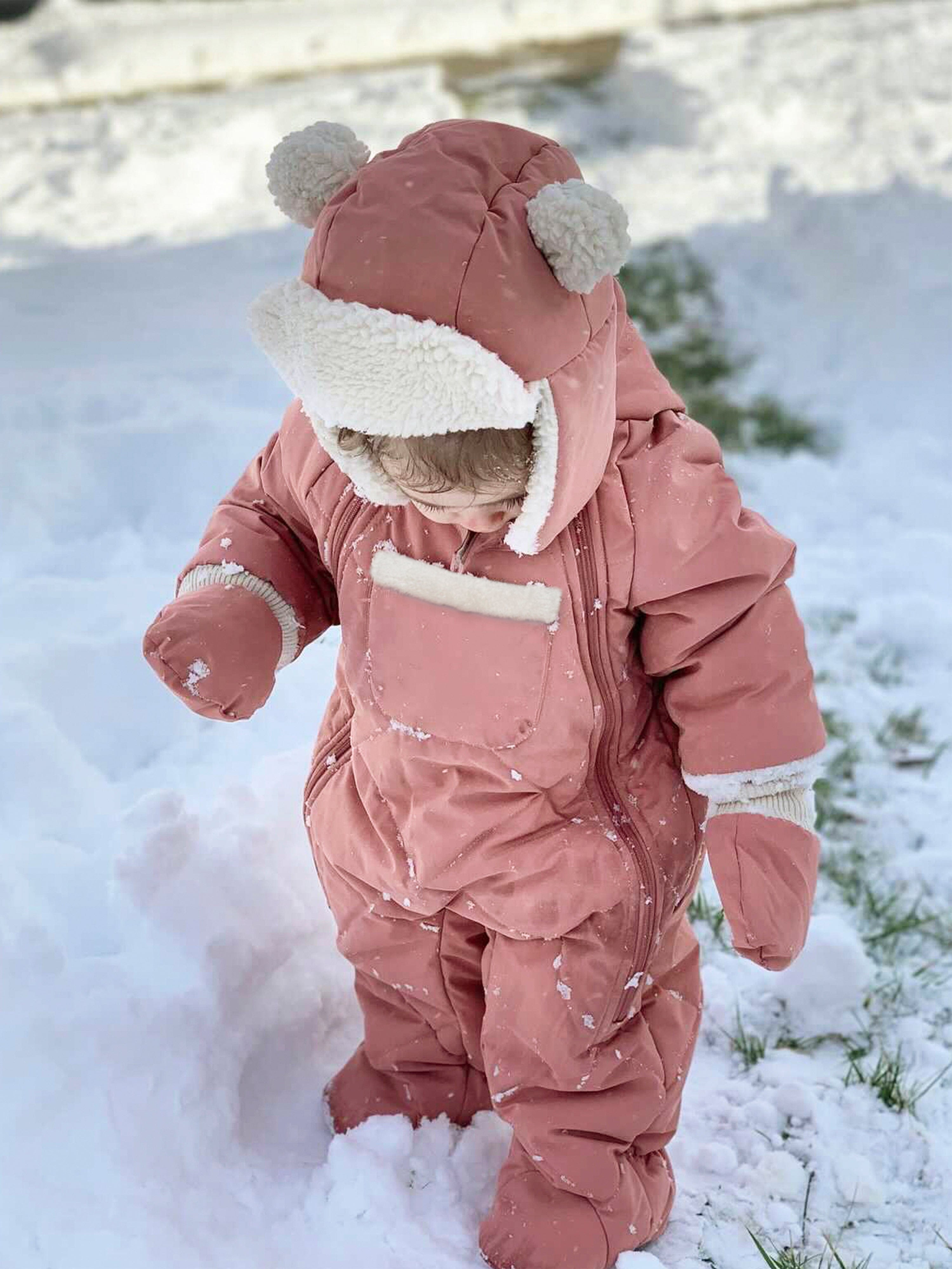 7AM Enfant Benji Pink Baby Girls Winter Snowsuit - Warm & Waterproof Outerwear for Toddlers - Perfect for Snow Play, Sledding & Cold Weather Adventures