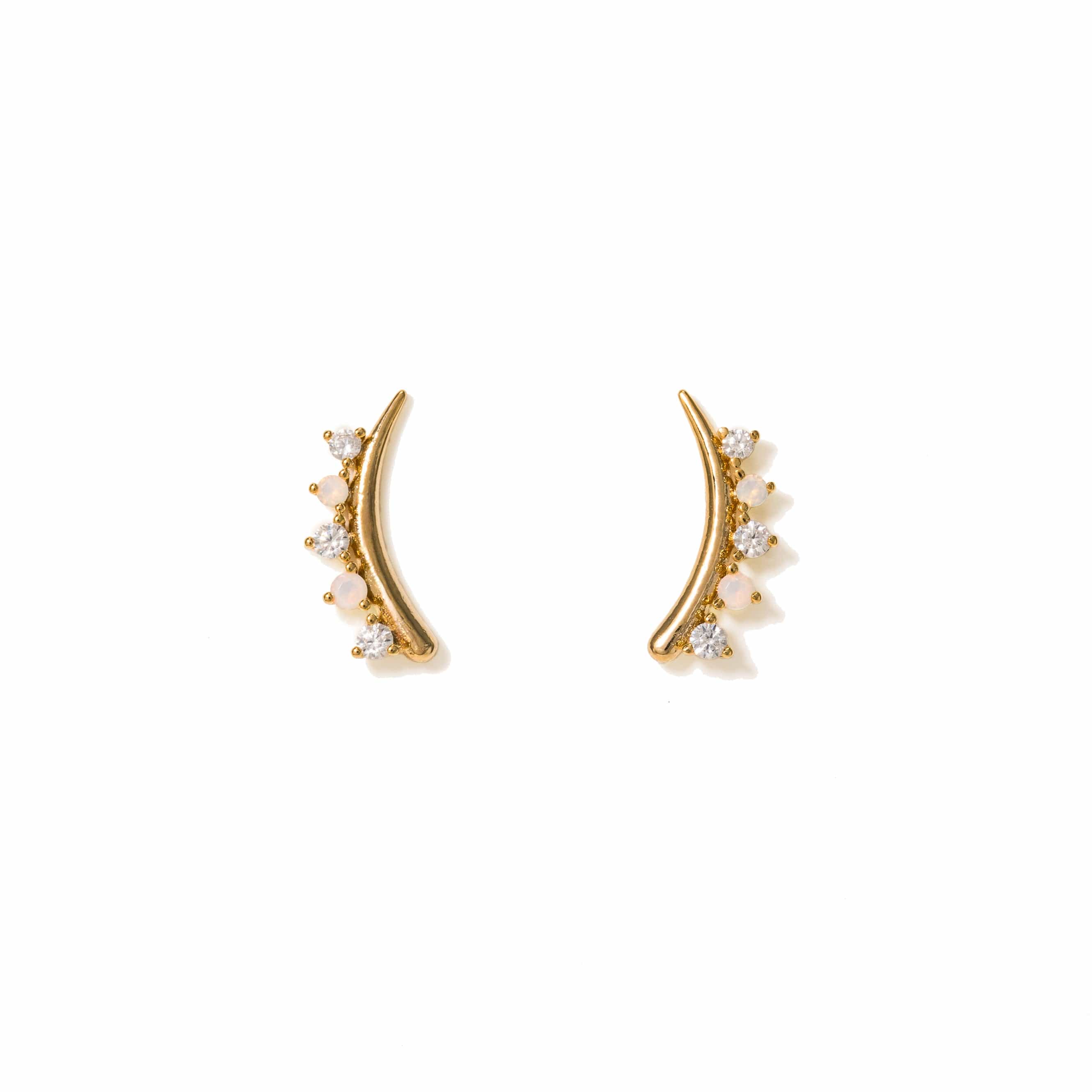 Dewdrop Climber Earrings for Women - Elegant Silver Hoop Earrings with Crystal Accents | Perfect for Parties, Weddings & Everyday Wear