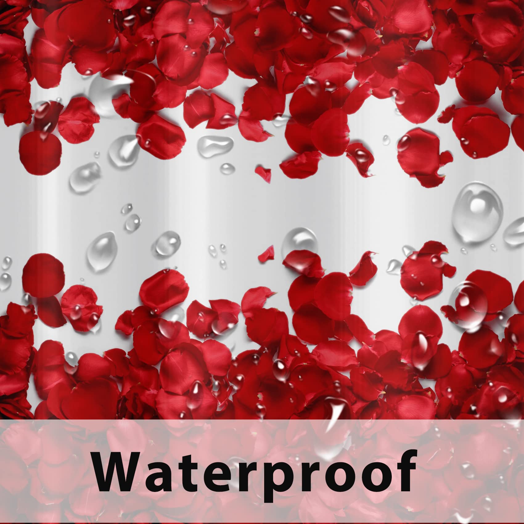 Valentine's Day Rose Shower Curtain - Waterproof Floral Bathroom Decor with Hooks, 72x72 Inch - Romantic Red Rose Design for Couples Gift & Master Bathroom Upgrade
