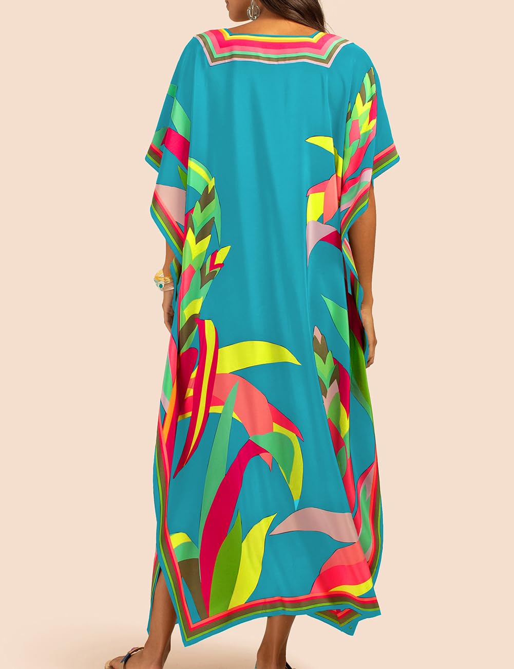 Bsubseach Women's Plus Size Kaftan Dress 2025 - Stylish Beach Swimsuit Cover Up & Resort Wear Caftan for Summer Vacations, Pool Parties, and Tropical Getaways