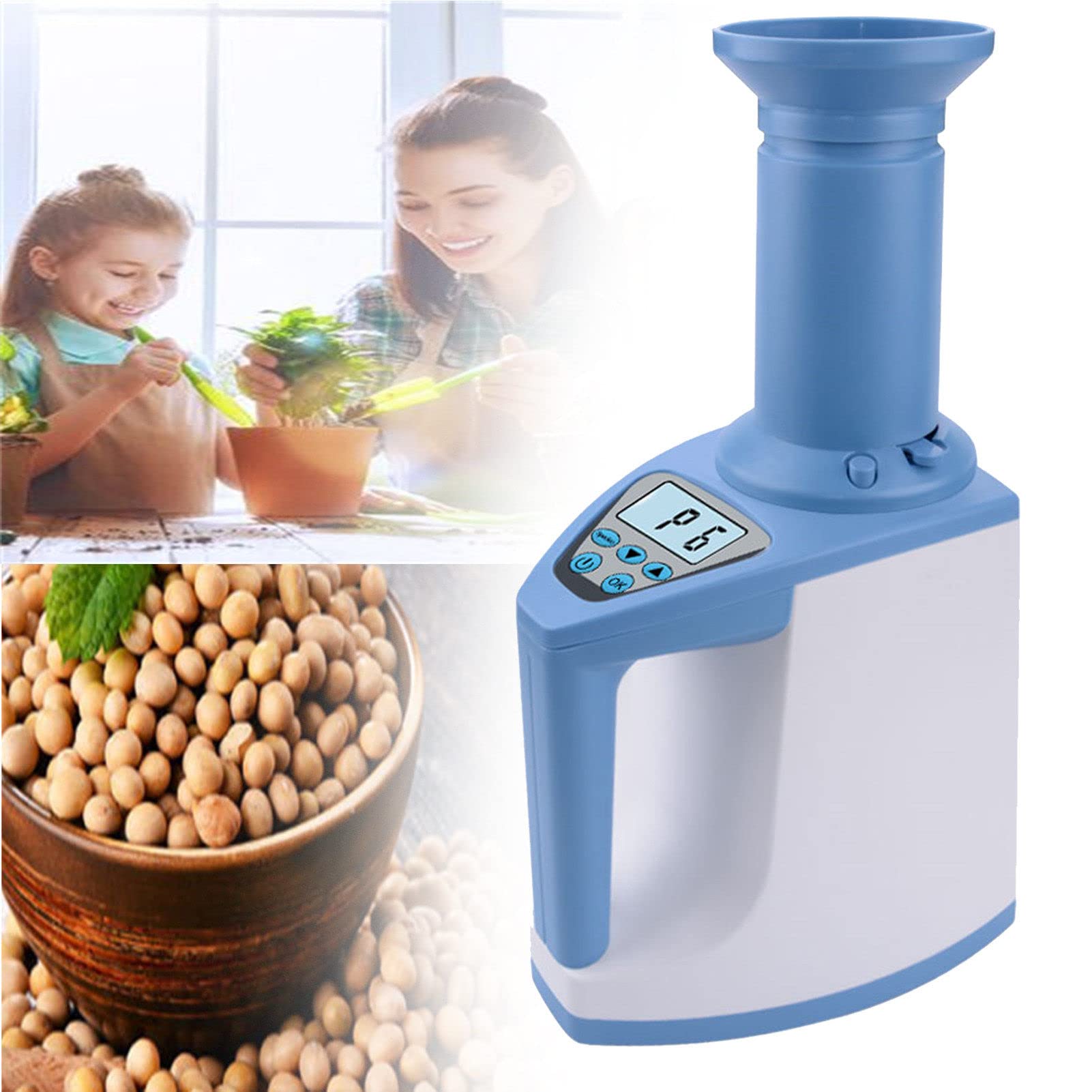Smart Digital Grain Moisture Meter - 16-in-1 Cereal Humidity Tester for Coffee, Rice, Wheat, Corn, Soybean & More | Perfect for Farmers, Home Brewers & Food Storage