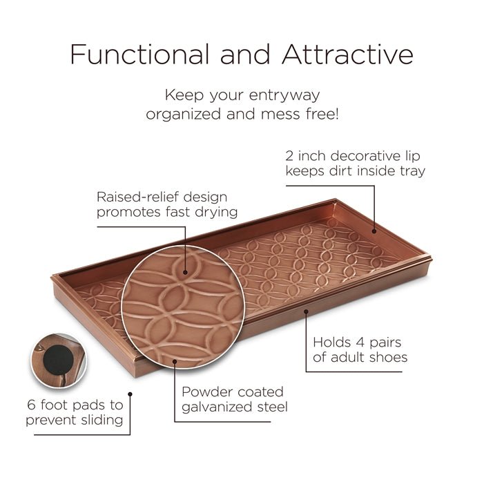 Double Circles Multi-Purpose Boot Tray - Durable Shoe & Boot Drying Mat for Entryway, Mudroom, Garage - Waterproof & Non-Slip Floor Protector