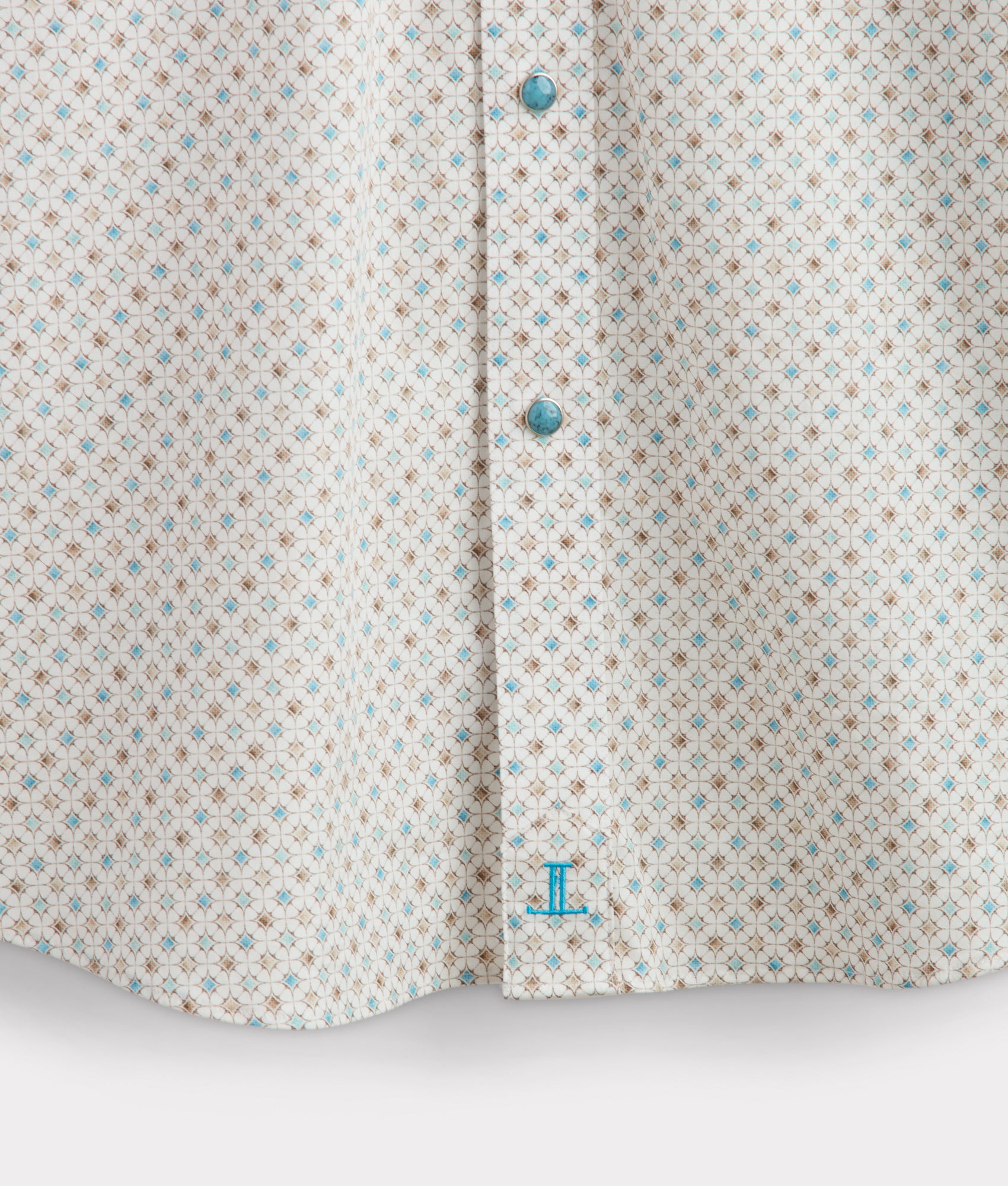 El Paso Prints - Teal and Coffee Geometric Print Scarf, Shawl or Wrap - Perfect for Casual Outfits, Office Wear and Special Occasions