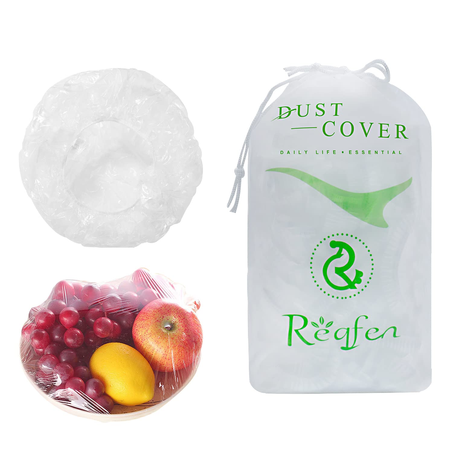 Extra Strong Thick Elastic Food Storage Covers - 100 Pcs Stretchable Adjustable Plastic Sealing Bags & Bowl Lids for Kitchen, Fresh Keeping, Leftovers, Fruits - Perfect for Meal Prep, Refrigerator Storage & Picnics