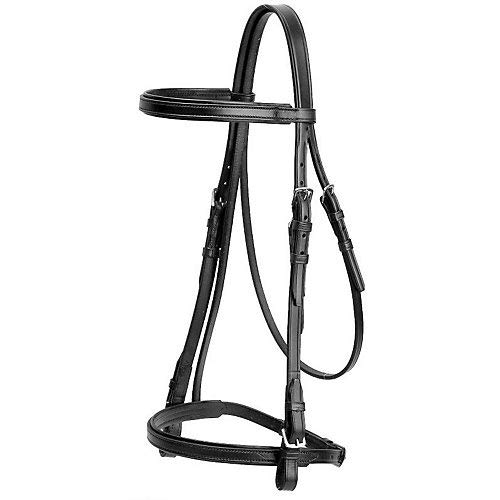 Tory Leather Padded Flat Bridle - Genuine Leather Equestrian Headgear for Horses - Perfect for Dressage, Show Jumping & Trail Riding