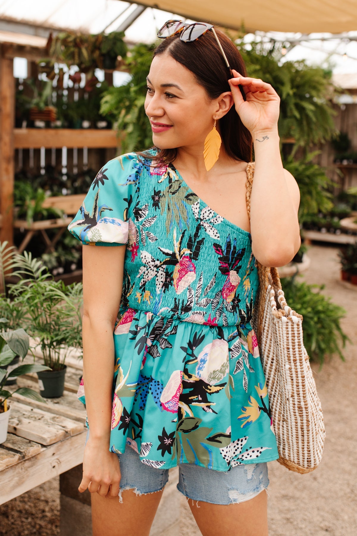 Emerald Green Day Trip Blouse for Women - Casual & Elegant Top for Travel, Office, and Weekend Outings