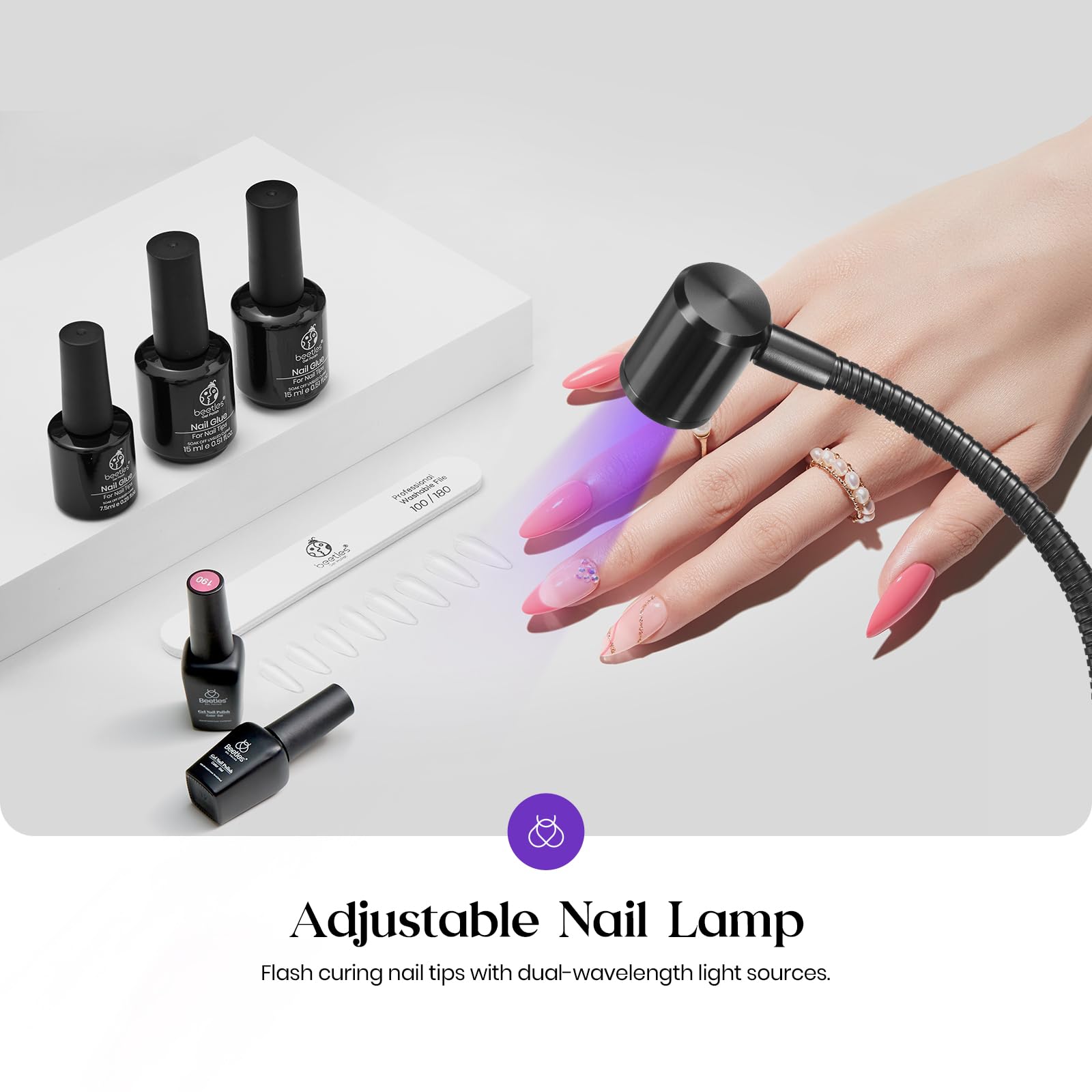 Beetles UV LED Nail Lamp for Gel Polish - Mini Portable Manicure Dryer with Clamp, Professional Salon Quality Curing Light for Home DIY Nail Art | Perfect for Gel Nail Extensions, Acrylics & French Tips